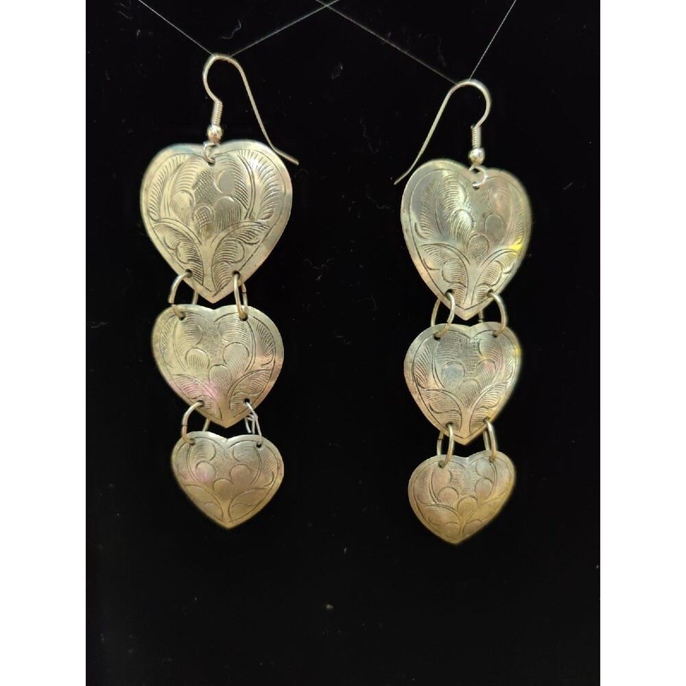Metal Heart Dangle Earrings